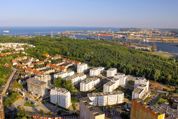 Zdjcie lotnicze osiedla mieszkaniowego - Gdynia.